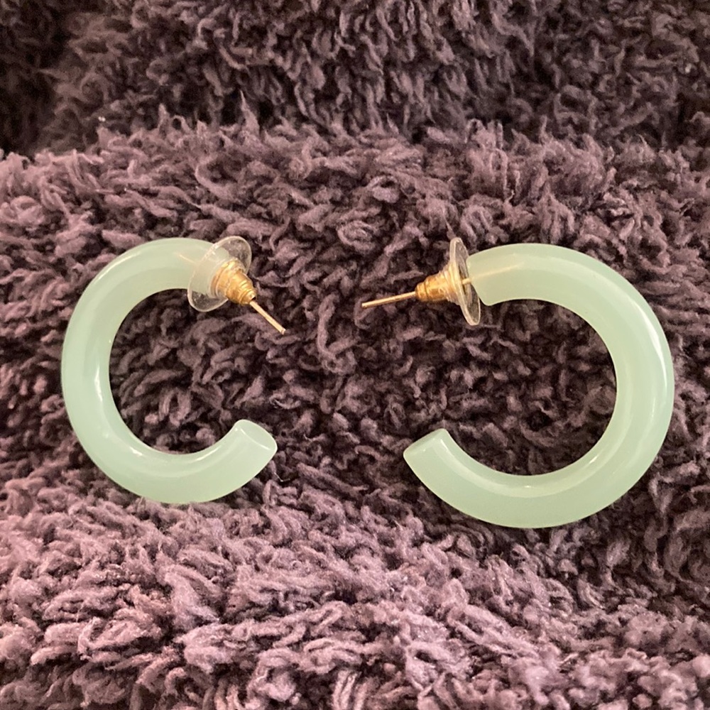 Francescas jade hoop earrings